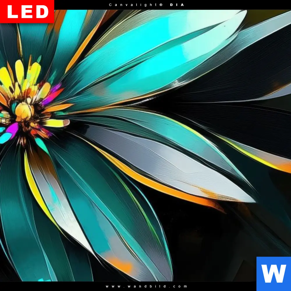 Wechselmotiv Acrylglas Canvalight® DIA | Leuchtende Fantasieblüten | Quadrat - Image 4