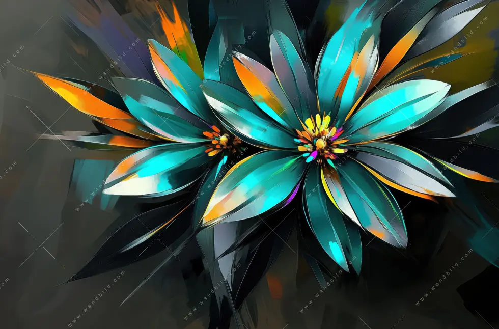 Wechselmotiv Acrylglas Canvalight® DIA | Leuchtende Fantasieblüten | Quadrat - Image 5