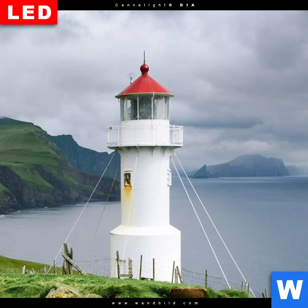 Wechselmotiv Acrylglas Canvalight® DIA | Leuchtturm auf Insel | Quadrat - Image 4