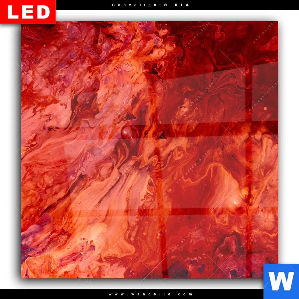 Wechselmotiv Acrylglas Canvalight® DIA | Liquid Marmor rot | Quadrat - Image 2
