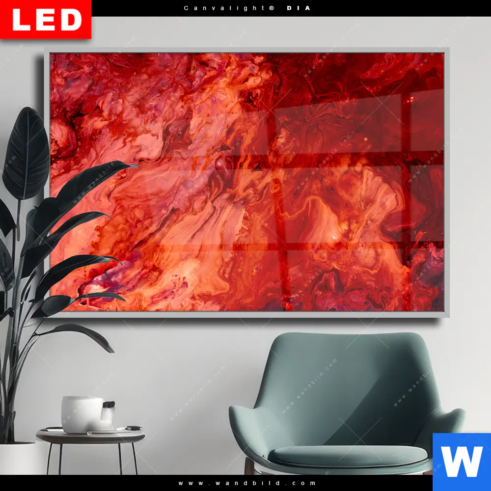 Wechselmotiv Acrylglas Canvalight® DIA | Liquid Marmor rot | Querformat