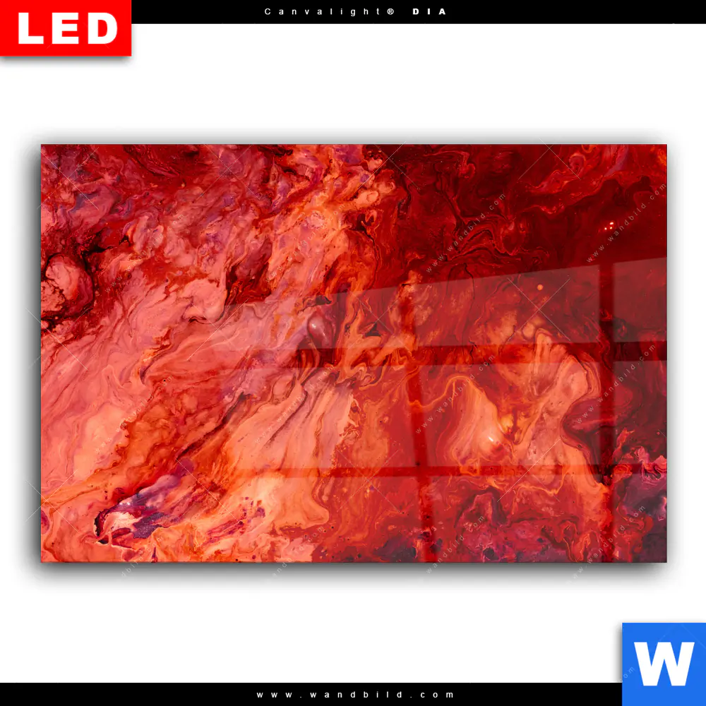 Wechselmotiv Acrylglas Canvalight® DIA | Liquid Marmor rot | Querformat - Image 2