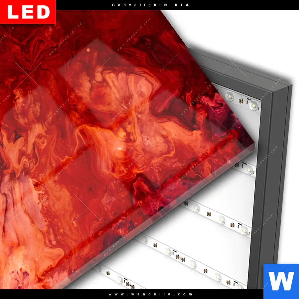 Wechselmotiv Acrylglas Canvalight® DIA | Liquid Marmor rot | Querformat - Image 3