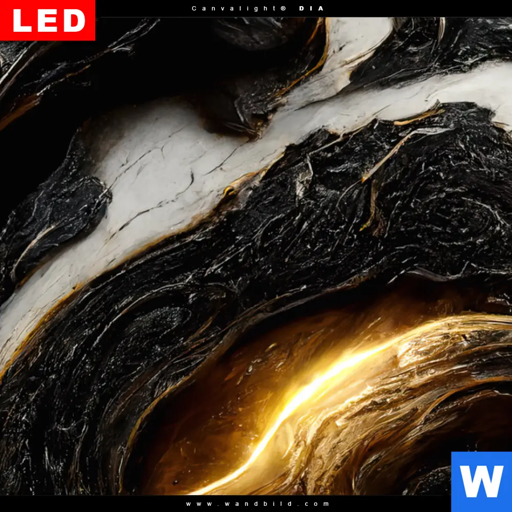 Wechselmotiv Acrylglas Canvalight® DIA | Liquid Marmor Schwarz Gold | Querformat - Image 4