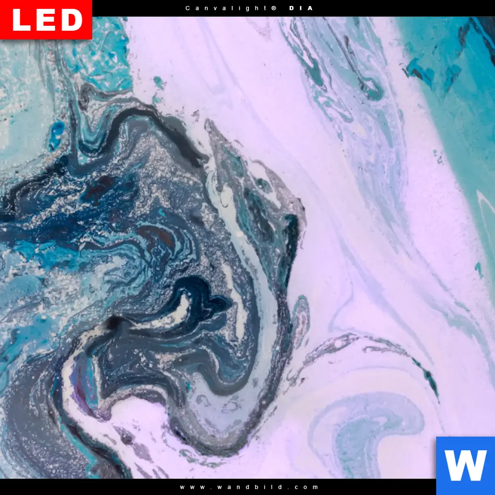 Wechselmotiv Acrylglas Canvalight® DIA | Liquid Marmor Türkis Flieder | Querformat - Image 4