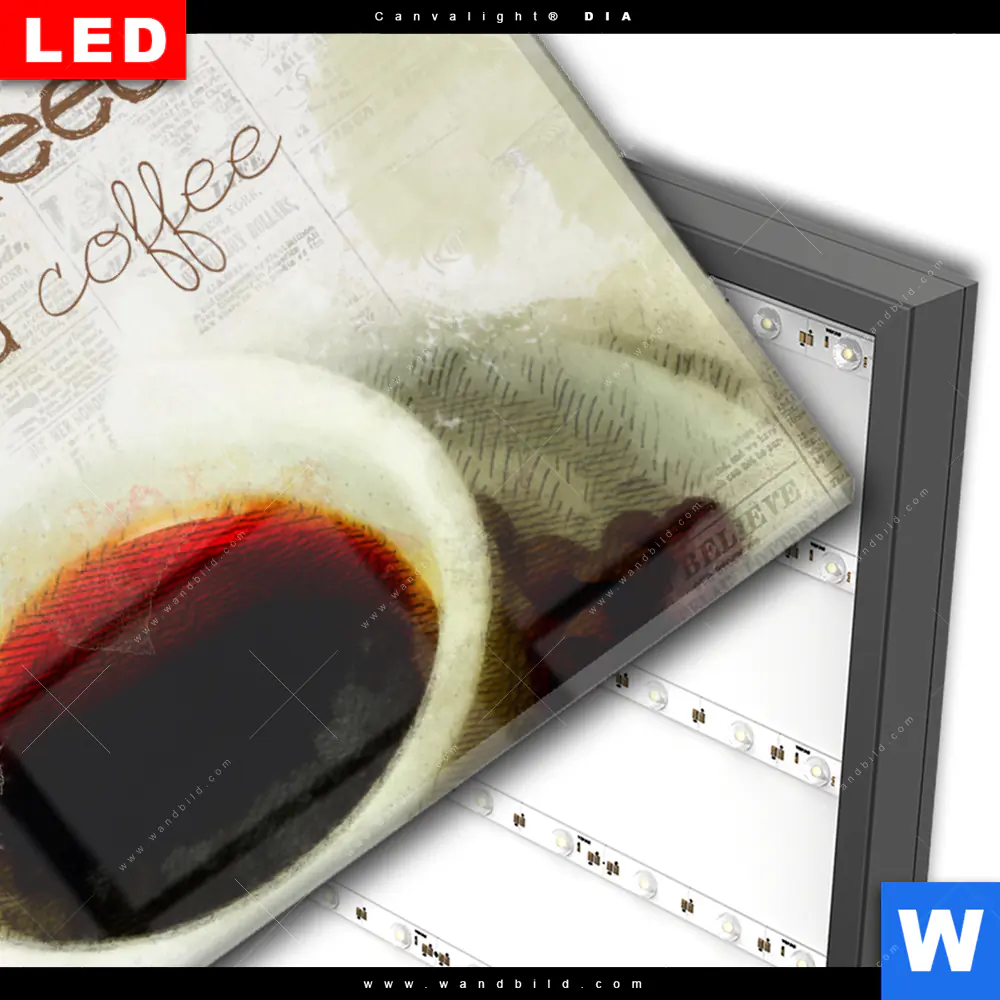 Wechselmotiv Acrylglas Canvalight® DIA | Love & Coffee | Querformat - Image 3