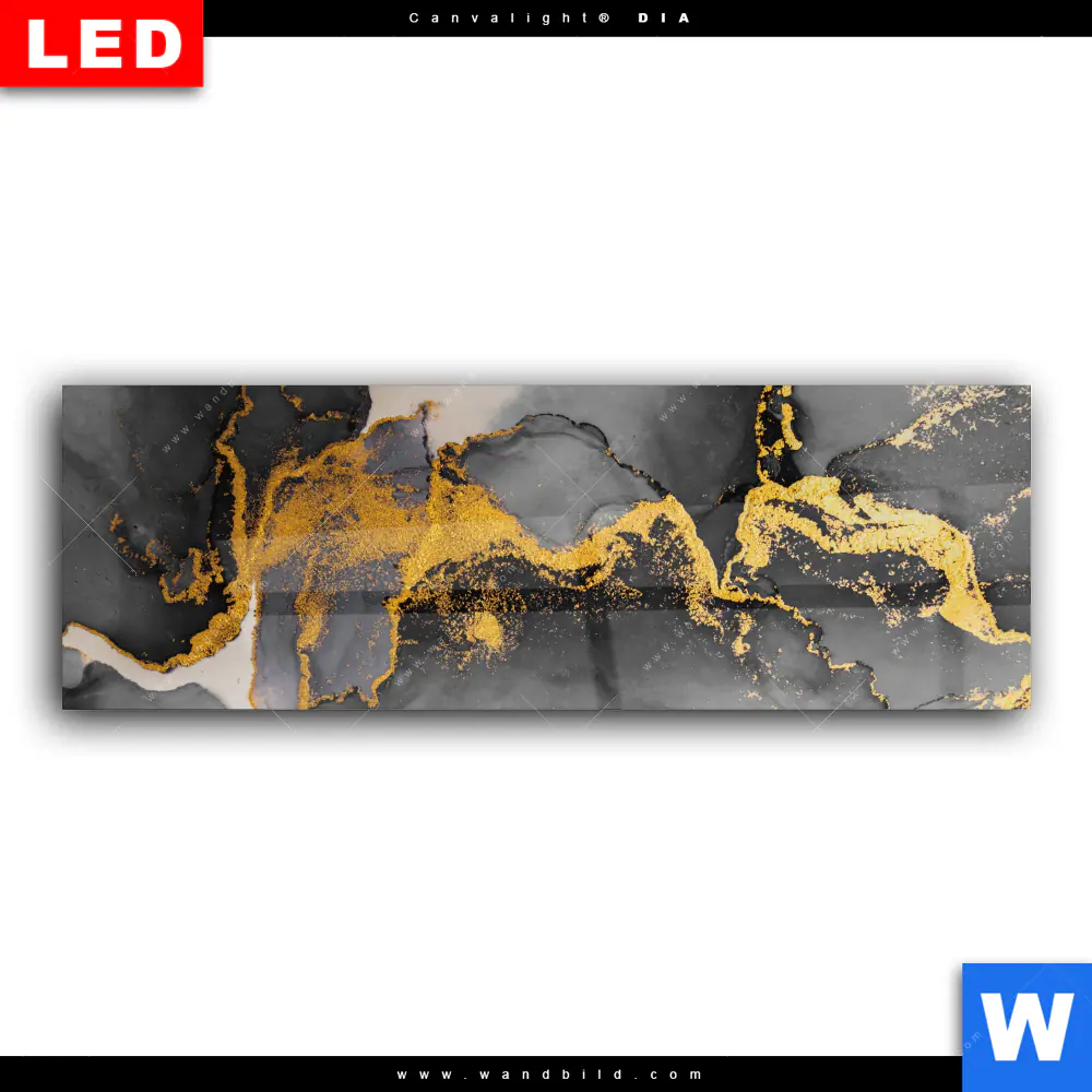 Wechselmotiv Acrylglas Canvalight® DIA | Luxury Abstract Fluid Art No. 2 | Panorama - Image 2