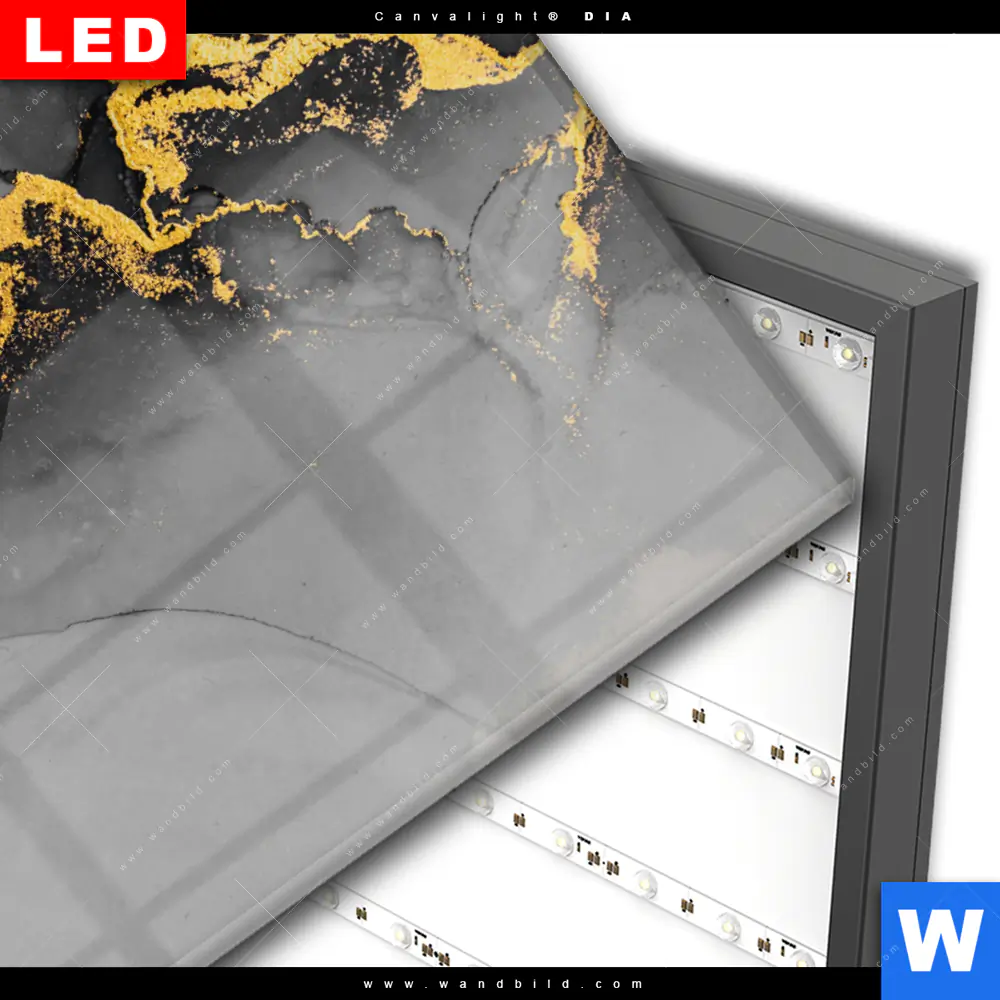 Wechselmotiv Acrylglas Canvalight® DIA | Luxury Abstract Fluid Art No. 2 | Querformat - Image 3