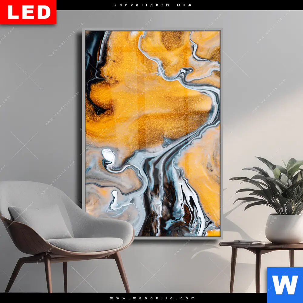 Wechselmotiv Acrylglas Canvalight® DIA | Luxury Abstract Fluid Art No. 4 | Hochformat