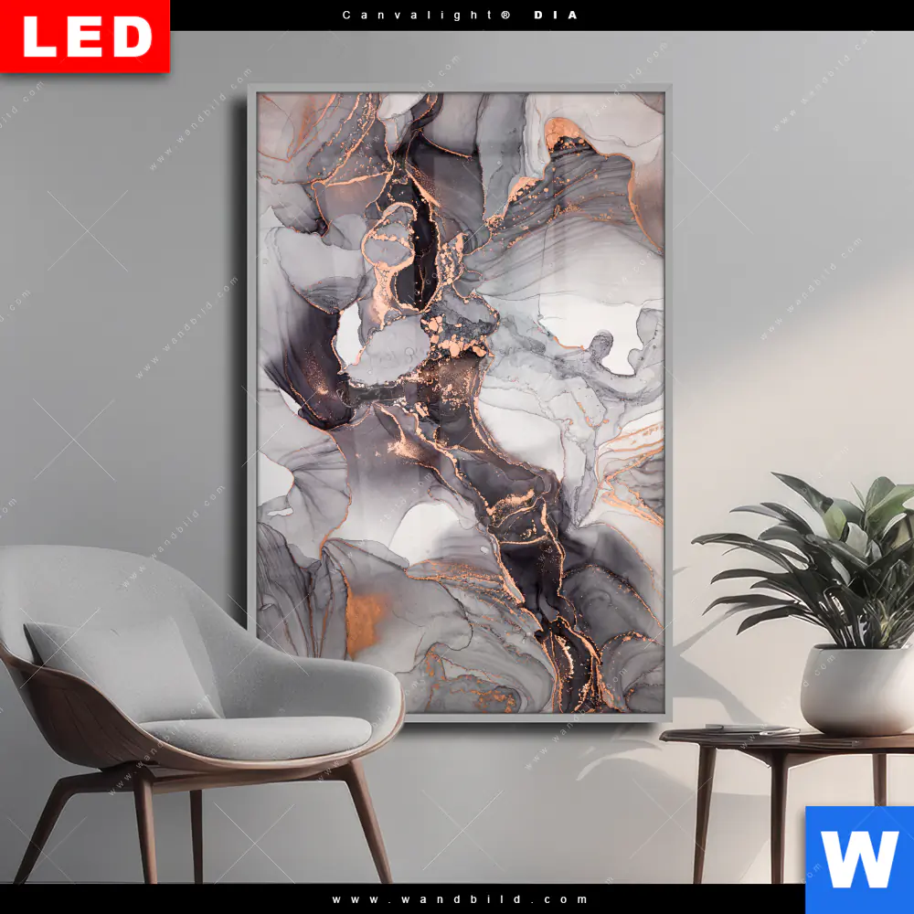 Wechselmotiv Acrylglas Canvalight® DIA | Luxury Abstract Fluid Art No. 9 | Hochformat