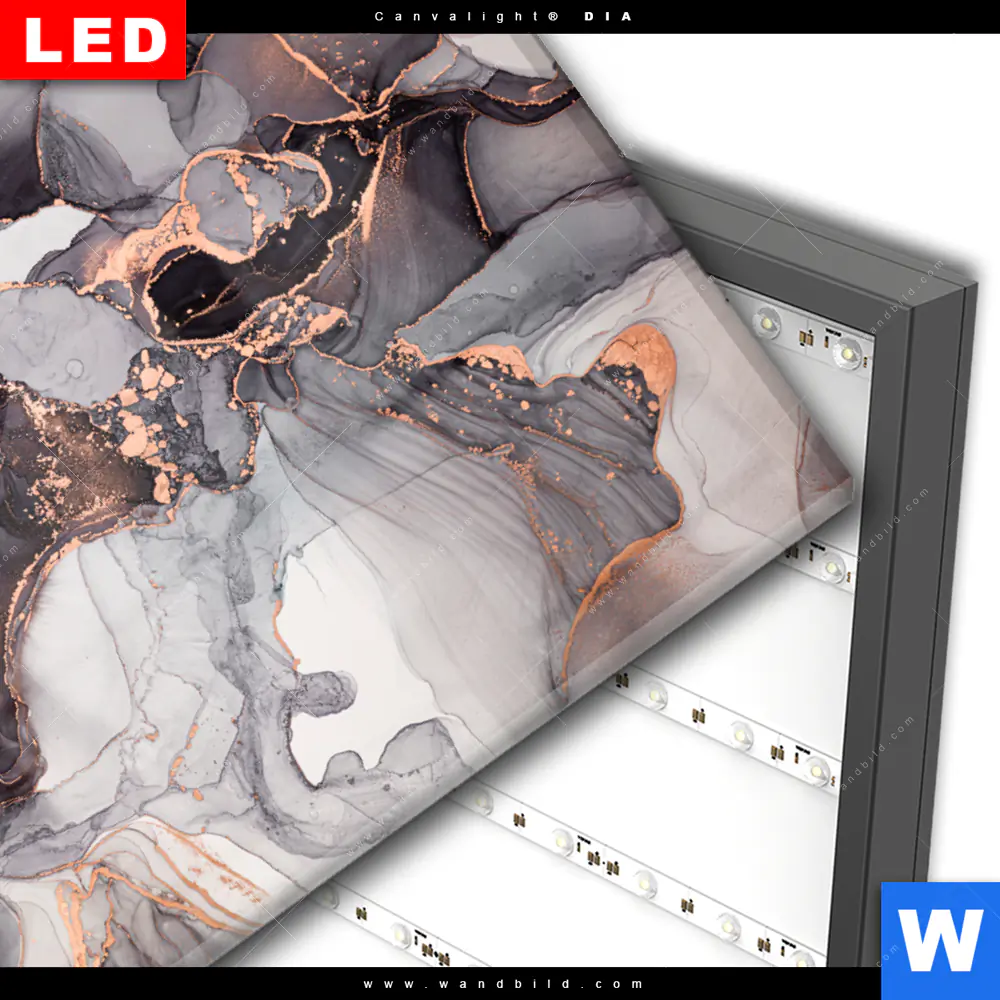 Wechselmotiv Acrylglas Canvalight® DIA | Luxury Abstract Fluid Art No. 9 | Querformat - Image 3