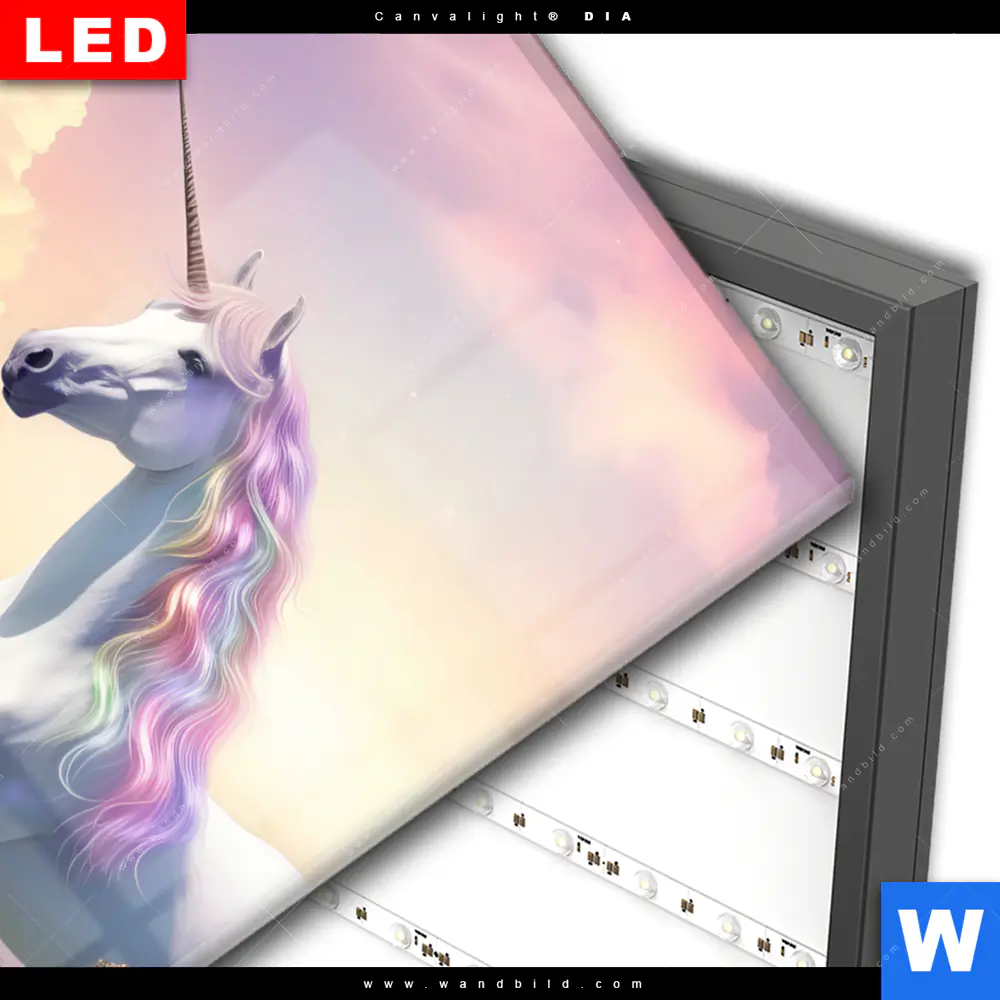 Wechselmotiv Acrylglas Canvalight® DIA | Magic Einhorn | Hochformat - Image 3