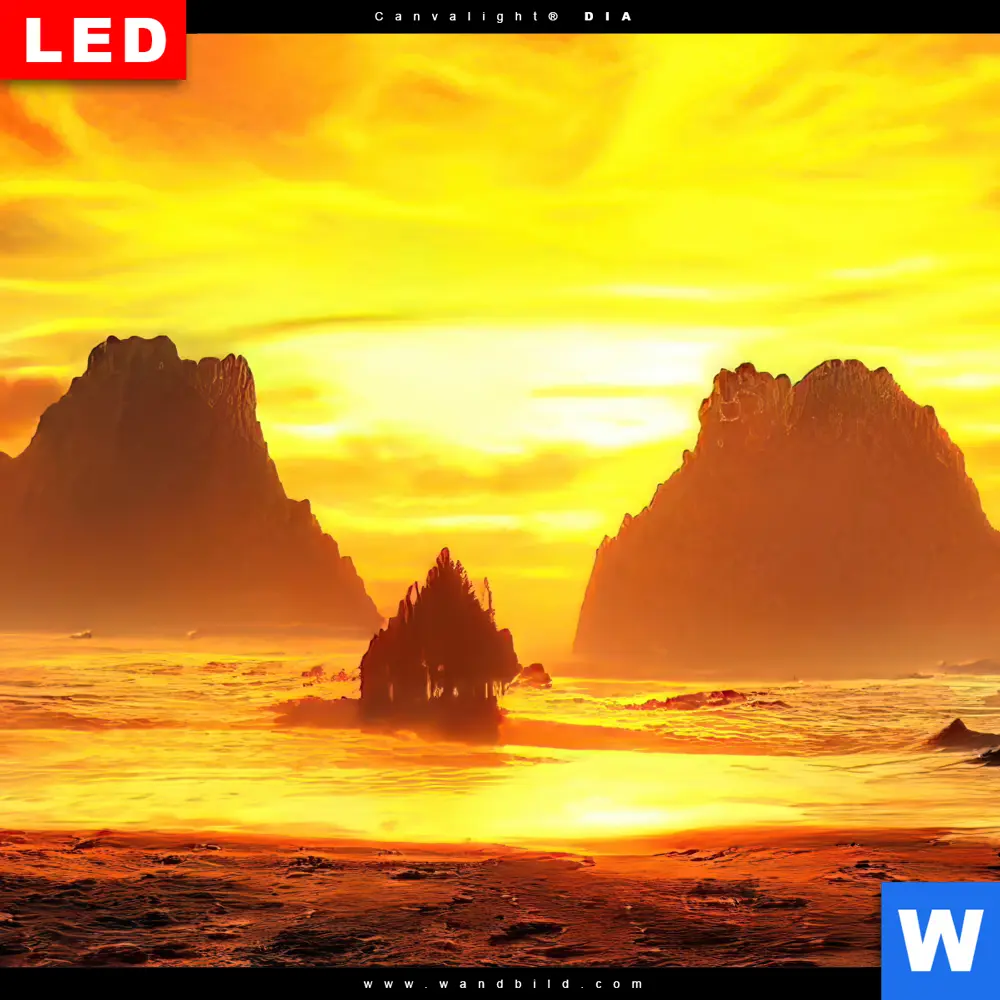 Wechselmotiv Acrylglas Canvalight® DIA | Magische Steinlandschaft im Meer | Quadrat - Image 4