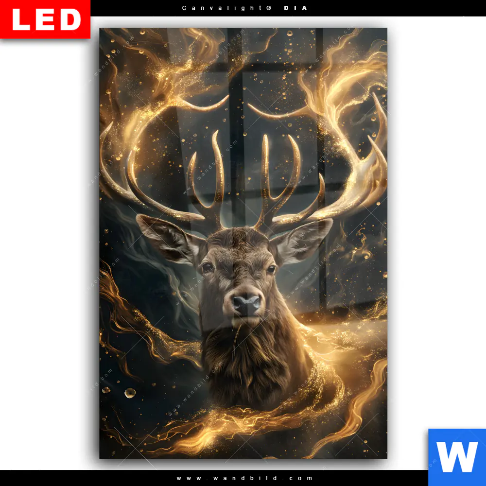 Wechselmotiv Acrylglas Canvalight® DIA | Magischer Hirsch im Sternenlicht | Hochformat - Image 2