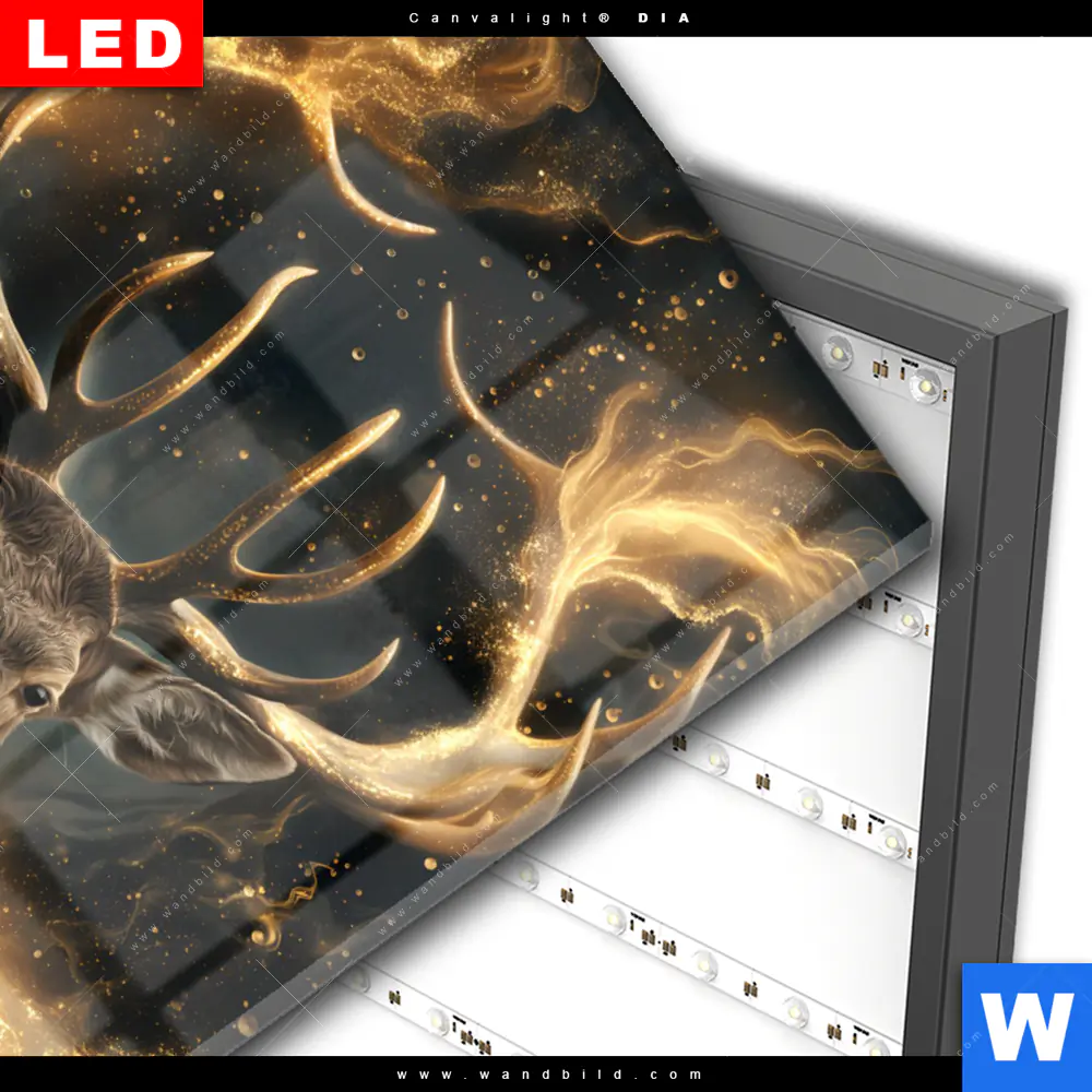 Wechselmotiv Acrylglas Canvalight® DIA | Magischer Hirsch im Sternenlicht | Hochformat - Image 3