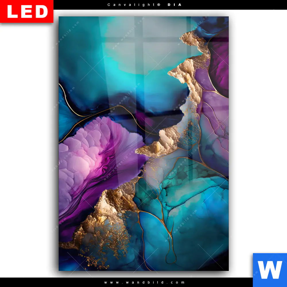 Wechselmotiv Acrylglas Canvalight® DIA | Marmorstruktur Lavendel | Hochformat - Image 2