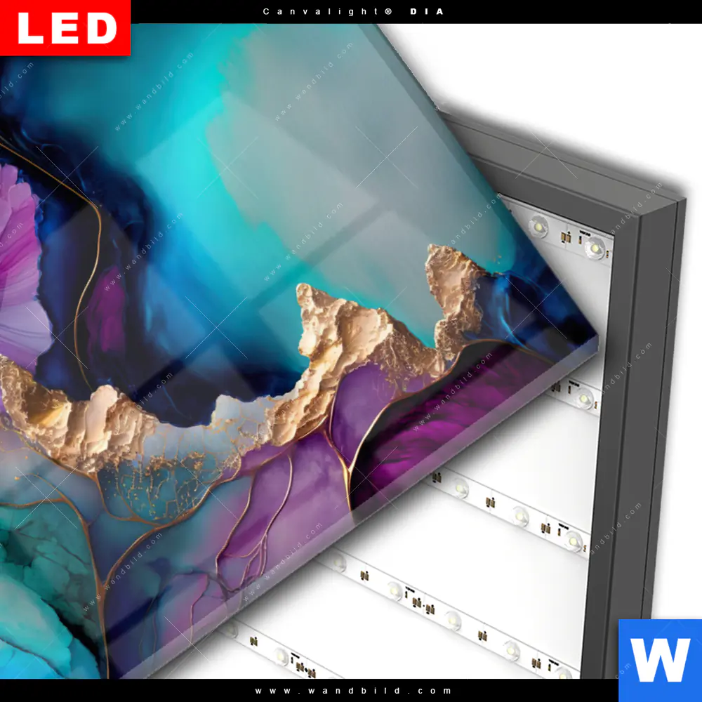 Wechselmotiv Acrylglas Canvalight® DIA | Marmorstruktur Lavendel | Hochformat - Image 3