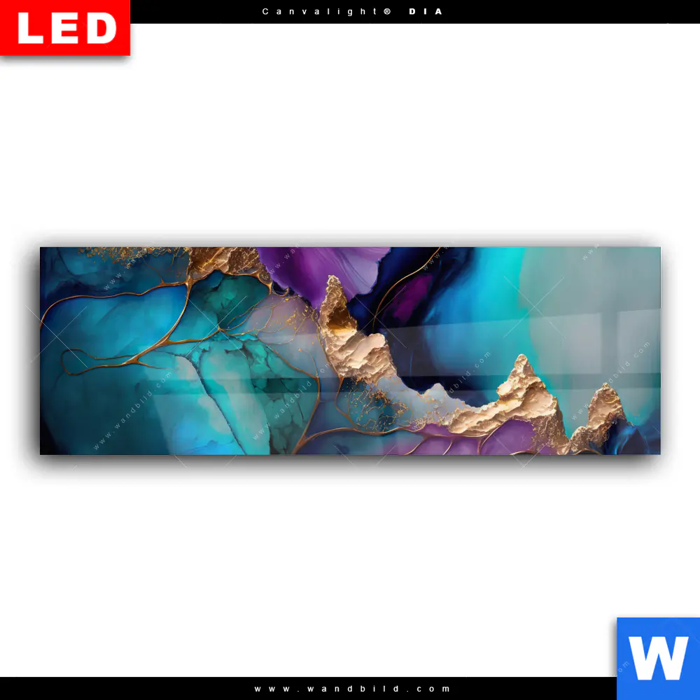 Wechselmotiv Acrylglas Canvalight® DIA | Marmorstruktur Lavendel | Panorama - Image 2