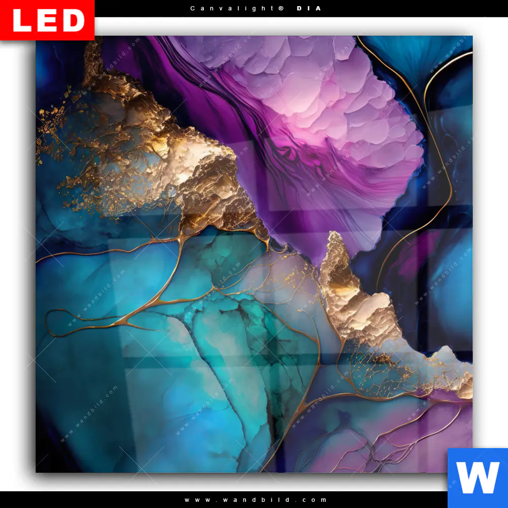 Wechselmotiv Acrylglas Canvalight® DIA | Marmorstruktur Lavendel | Quadrat - Image 2