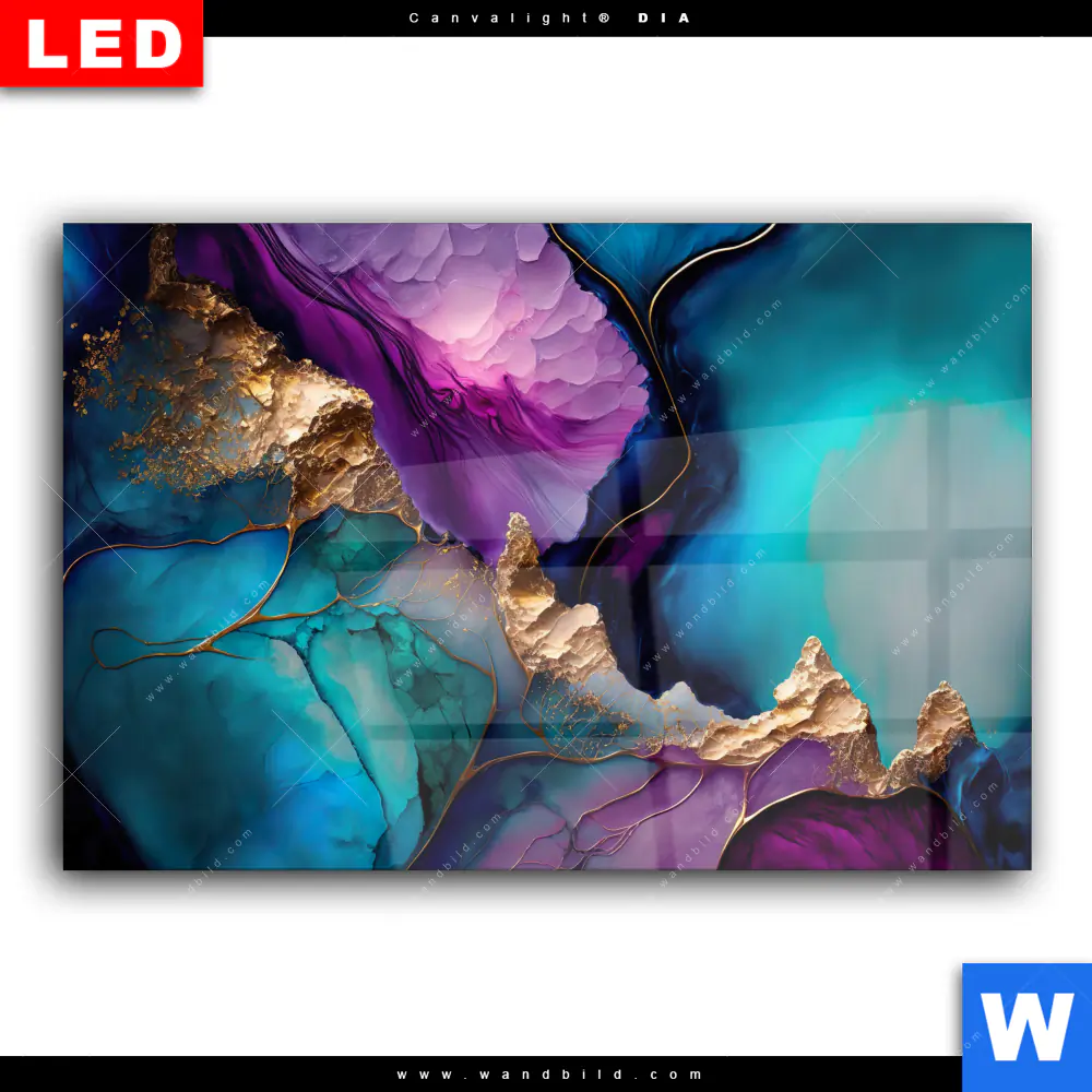 Wechselmotiv Acrylglas Canvalight® DIA | Marmorstruktur Lavendel | Querformat - Image 2