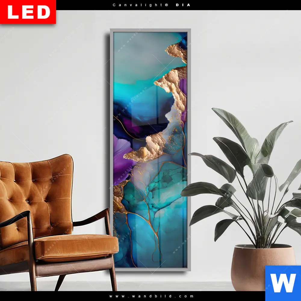 Wechselmotiv Acrylglas Canvalight® DIA | Marmorstruktur Lavendel | Schmal