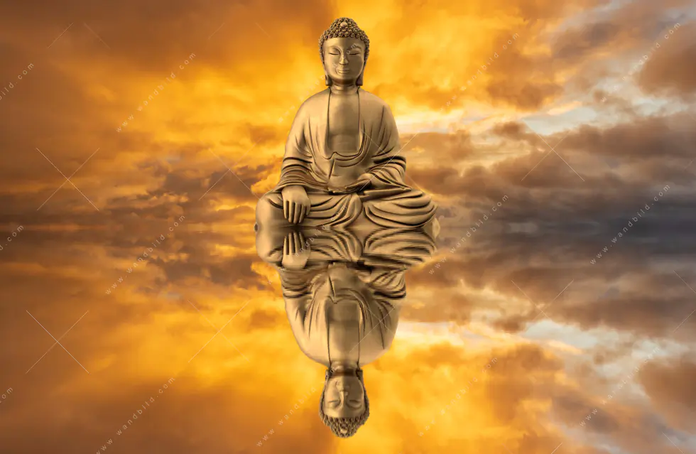 Wechselmotiv Acrylglas Canvalight® DIA | Meditierender Buddha am See | Quadrat - Image 5