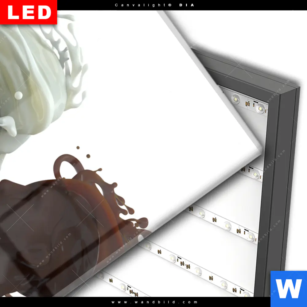 Wechselmotiv Acrylglas Canvalight® DIA | Milch küsst Schokolade | Hochformat - Image 3