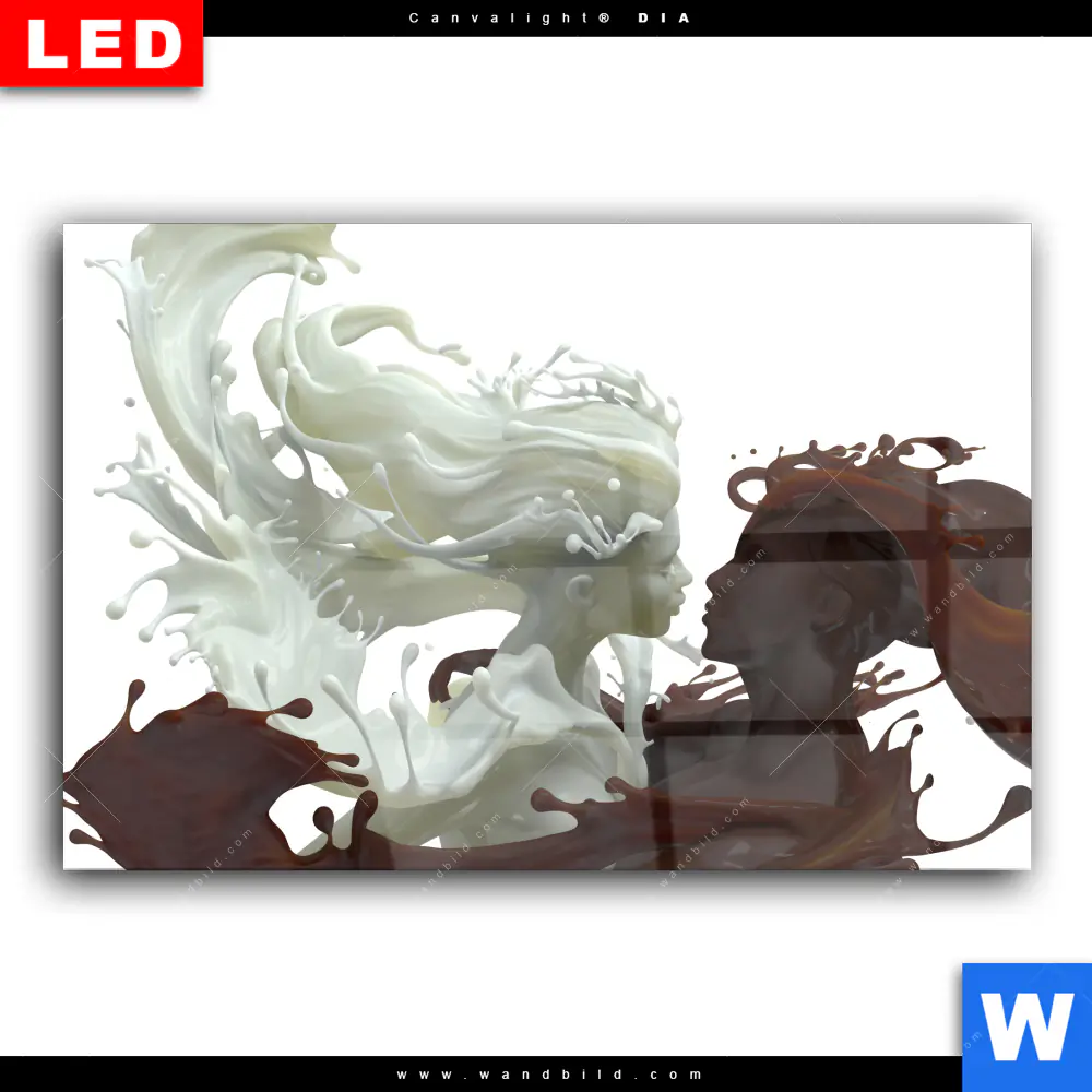 Wechselmotiv Acrylglas Canvalight® DIA | Milch küsst Schokolade | Querformat - Image 2