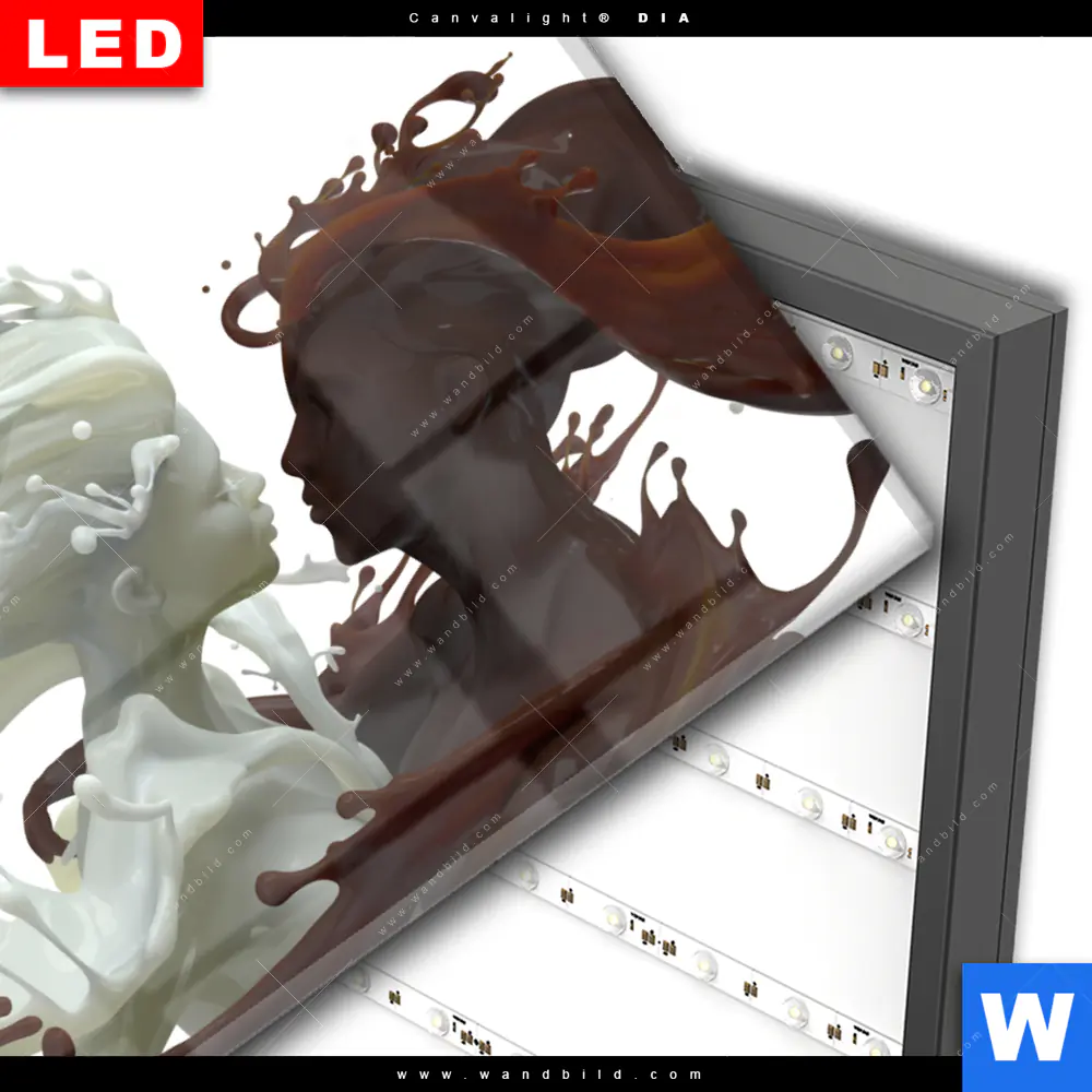Wechselmotiv Acrylglas Canvalight® DIA | Milch küsst Schokolade | Querformat - Image 3