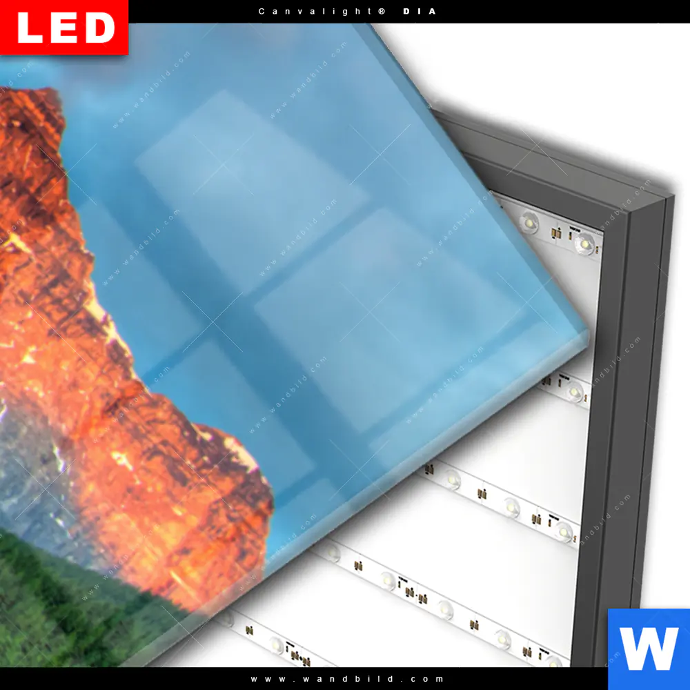Wechselmotiv Acrylglas Canvalight® DIA | Moränensee Sonnenaufgang | Schmal - Image 3