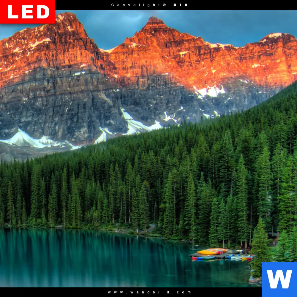 Wechselmotiv Acrylglas Canvalight® DIA | Moränensee Sonnenaufgang | Schmal - Image 4