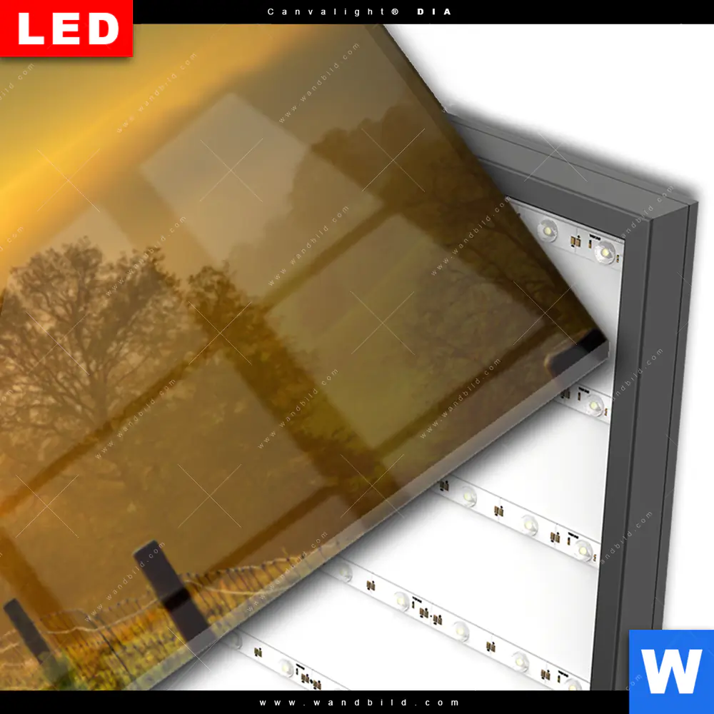 Wechselmotiv Acrylglas Canvalight® DIA | Morgenspaziergang | Panorama - Image 3