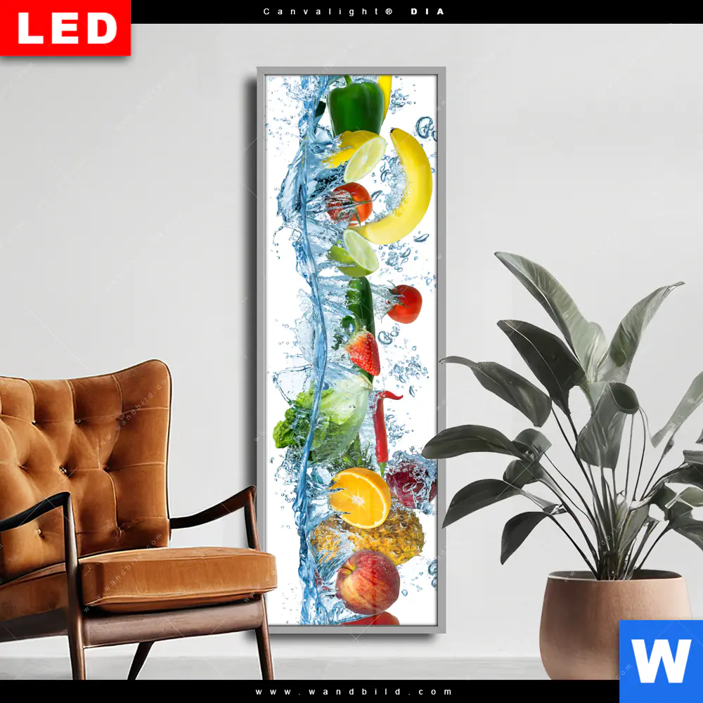 Wechselmotiv Acrylglas Canvalight® DIA | Multi Obst & Gemüse | Schmal