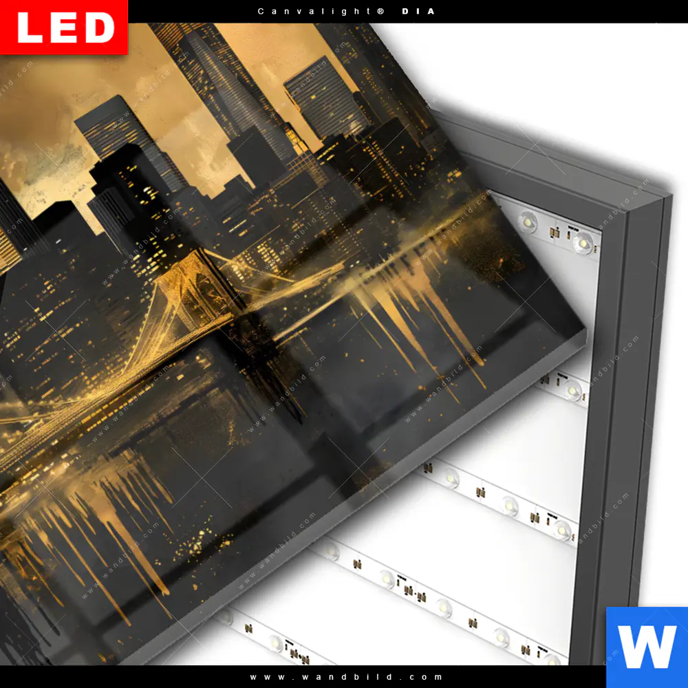 Wechselmotiv Acrylglas Canvalight® DIA | Nachtleuchten über Manhattan | Querformat - Image 3