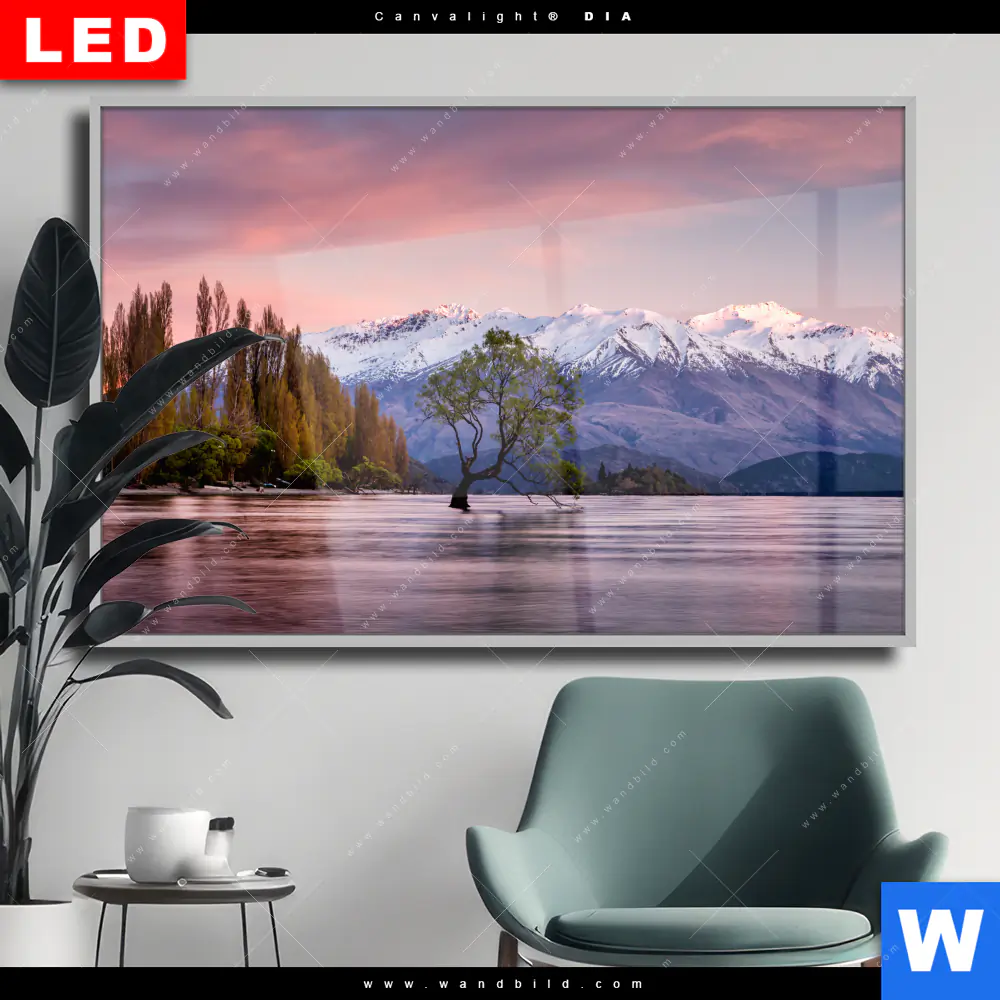 Wechselmotiv Acrylglas Canvalight® DIA | Neuseeland am Morgen | Querformat