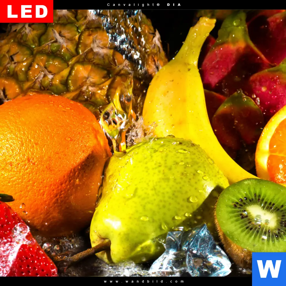 Wechselmotiv Acrylglas Canvalight® DIA | Obst-in spritzendem Wasser | Schmal - Image 4