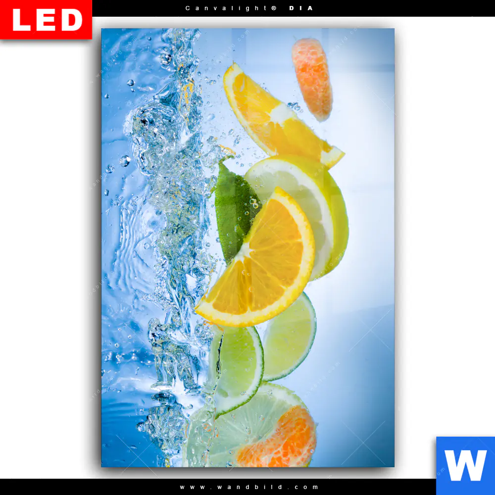 Wechselmotiv Acrylglas Canvalight® DIA | Obst unter Wasser | Hochformat - Image 2