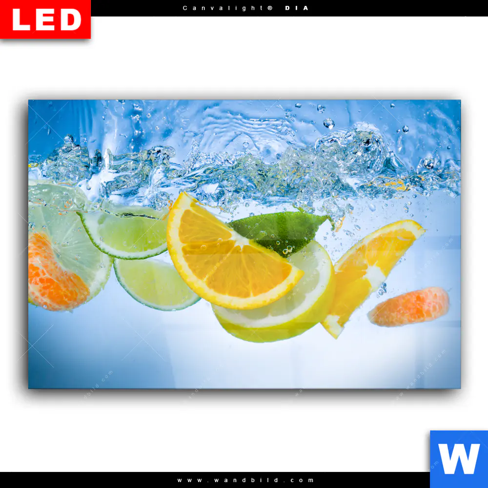 Wechselmotiv Acrylglas Canvalight® DIA | Obst unter Wasser | Querformat - Image 2