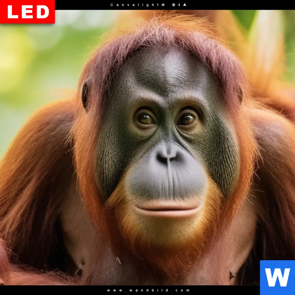 Wechselmotiv Acrylglas Canvalight® DIA | Orang Utan Familie im Regenwald | Hochformat - Image 4