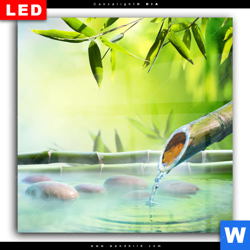 Wechselmotiv Acrylglas Canvalight® DIA | Orchidee im japanischer Brunnen | Quadrat - Image 2