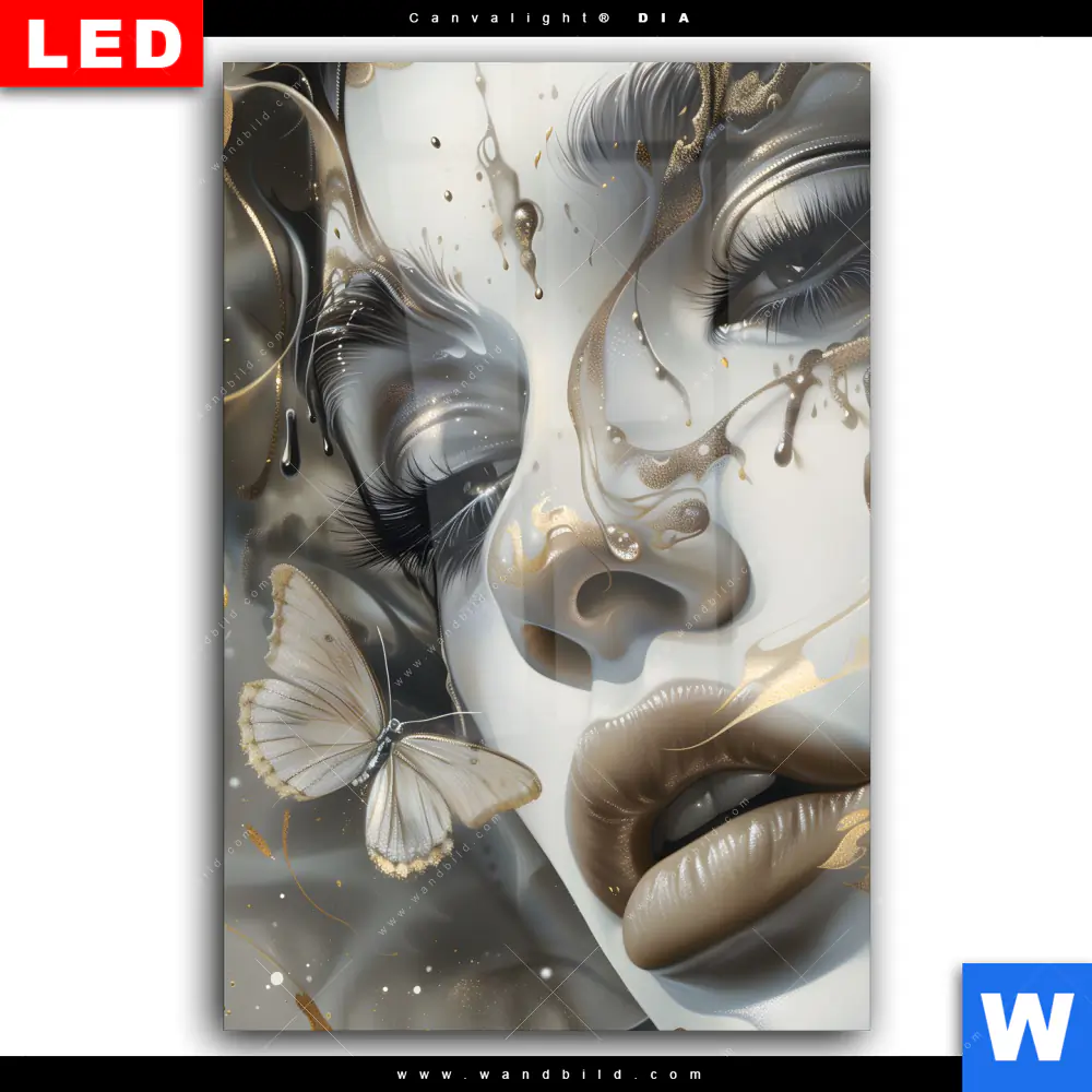 Wechselmotiv Acrylglas Canvalight® DIA | Paola - Porträt mit Schmetterlingen | Hochformat - Image 2
