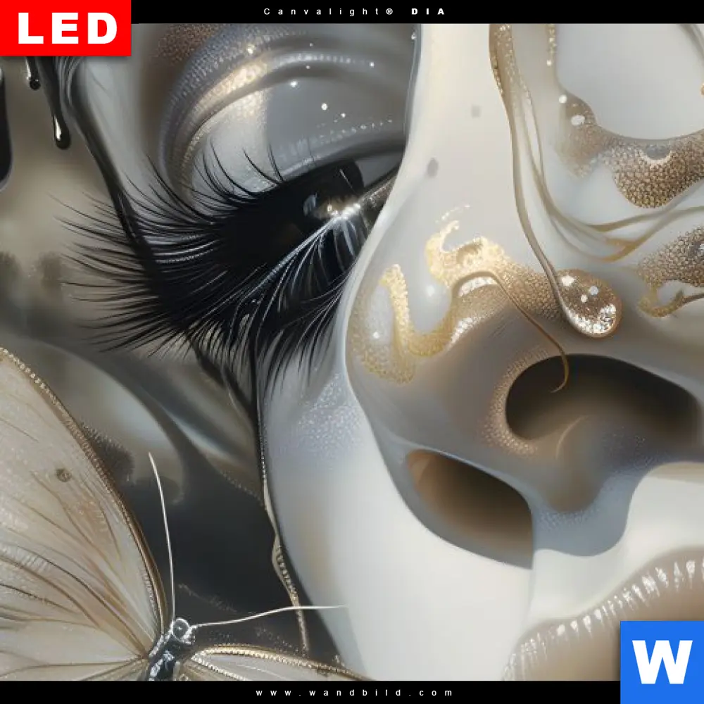 Wechselmotiv Acrylglas Canvalight® DIA | Paola - Porträt mit Schmetterlingen | Querformat - Image 4