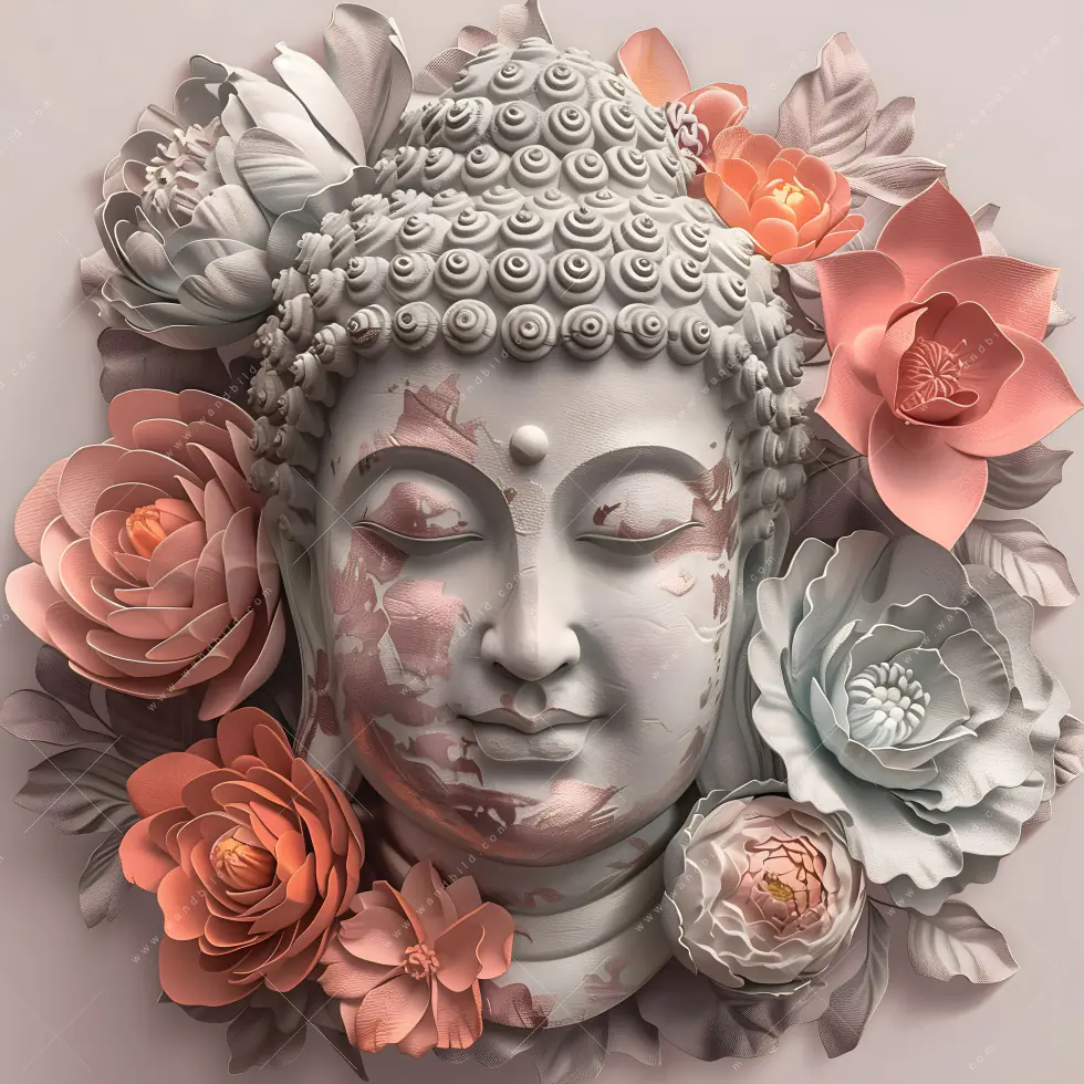Wechselmotiv Acrylglas Canvalight® DIA | Pastellblüten und Buddha | Panorama - Image 5