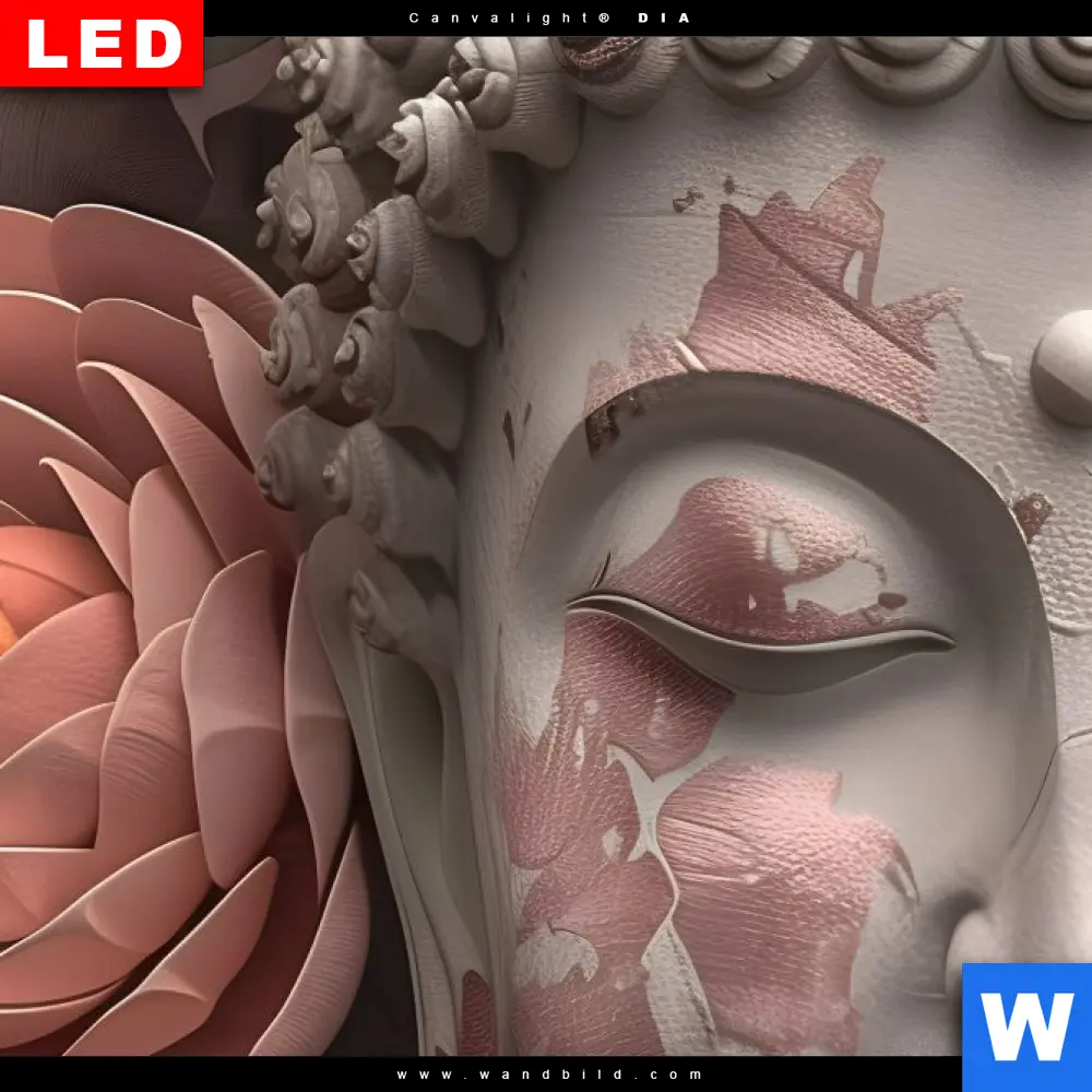Wechselmotiv Acrylglas Canvalight® DIA | Pastellblüten und Buddha | Quadrat - Image 4