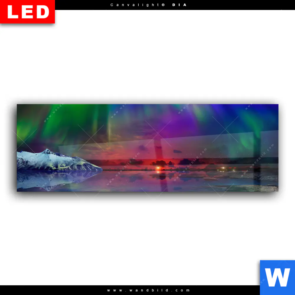 Wechselmotiv Acrylglas Canvalight® DIA | Polarlichter | Panorama - Image 2