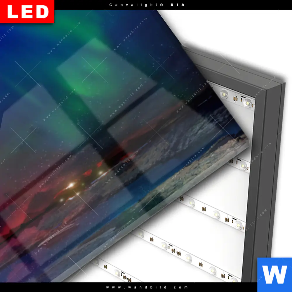 Wechselmotiv Acrylglas Canvalight® DIA | Polarlichter | Panorama - Image 3