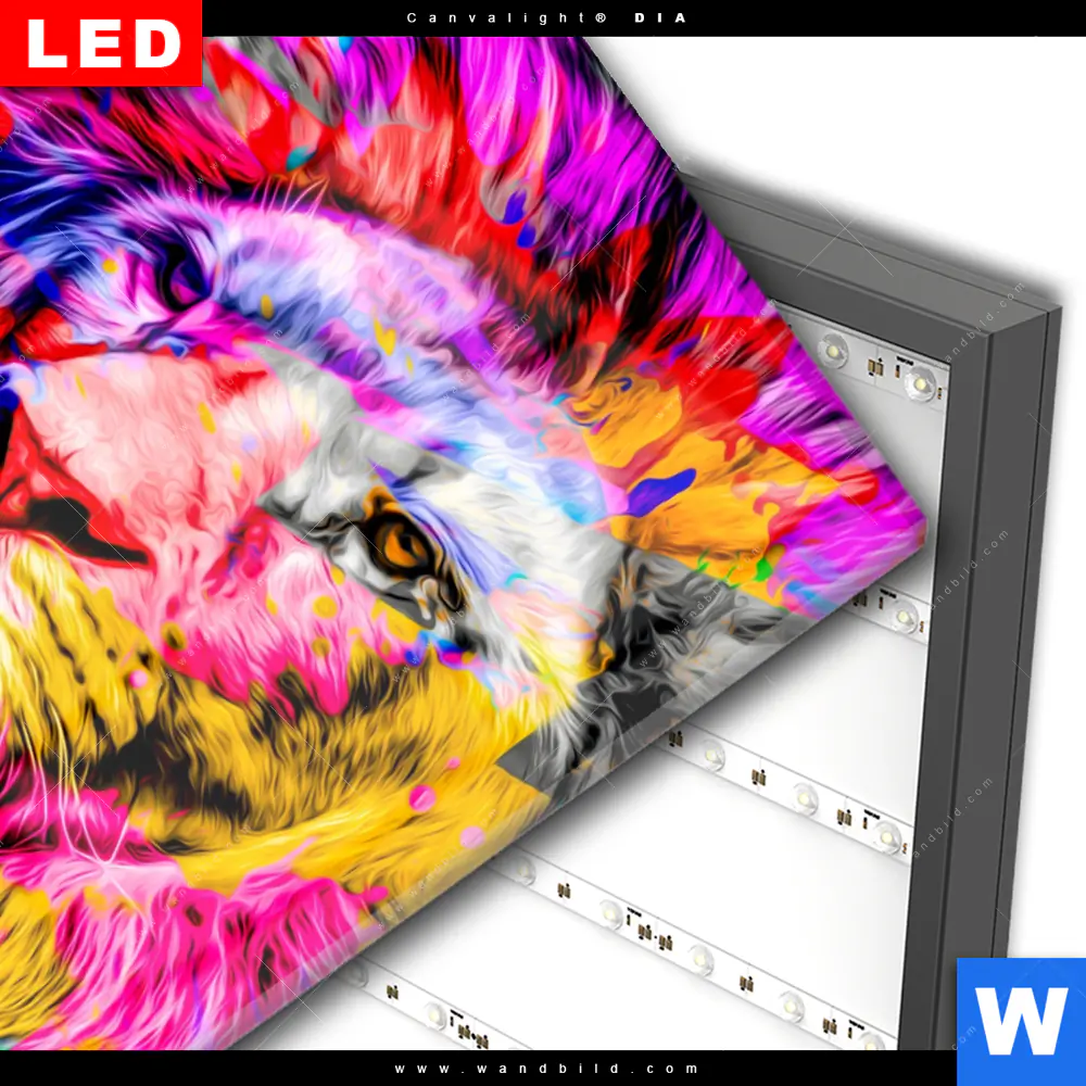 Wechselmotiv Acrylglas Canvalight® DIA | Pop Art Löwe | Hochformat - Image 3