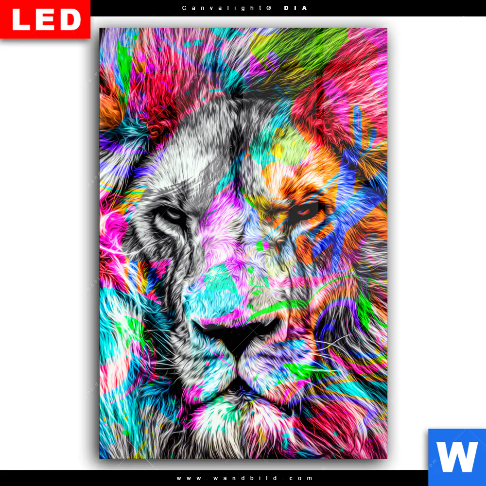 Wechselmotiv Acrylglas Canvalight® DIA | Pop Art Löwe No.1 | Hochformat - Image 2