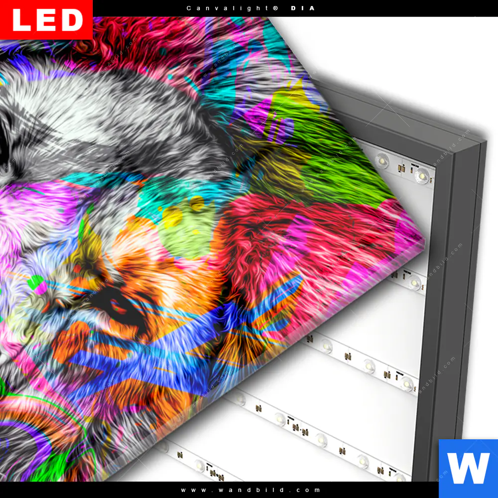 Wechselmotiv Acrylglas Canvalight® DIA | Pop Art Löwe No.1 | Hochformat - Image 3