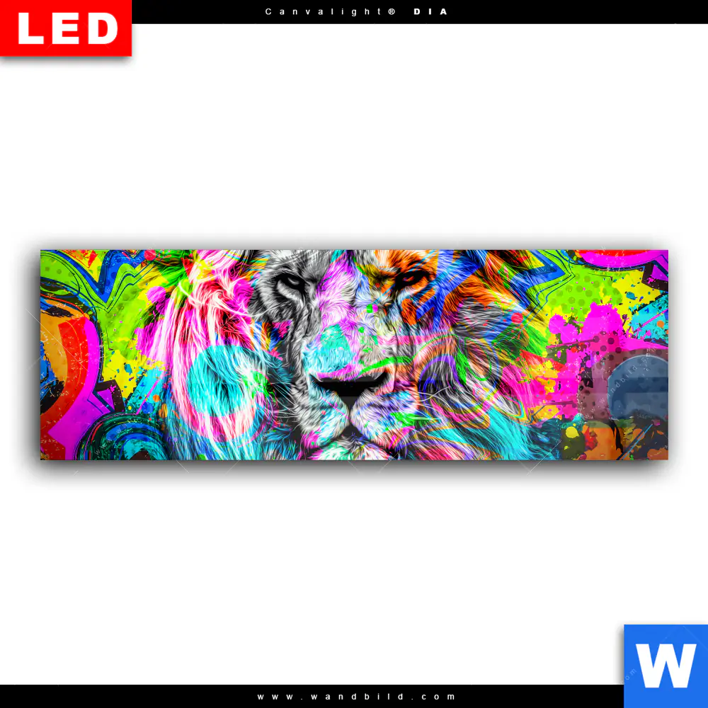 Wechselmotiv Acrylglas Canvalight® DIA | Pop Art Löwe No.1 | Panorama - Image 2